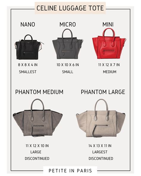 celine luggage bag size|celine size guide.